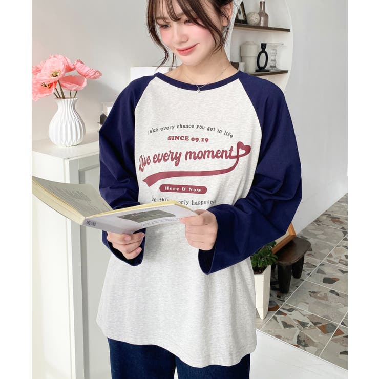 ラグランロゴプリントロンT 綿100％天竺 | moment+ | 詳細画像19 