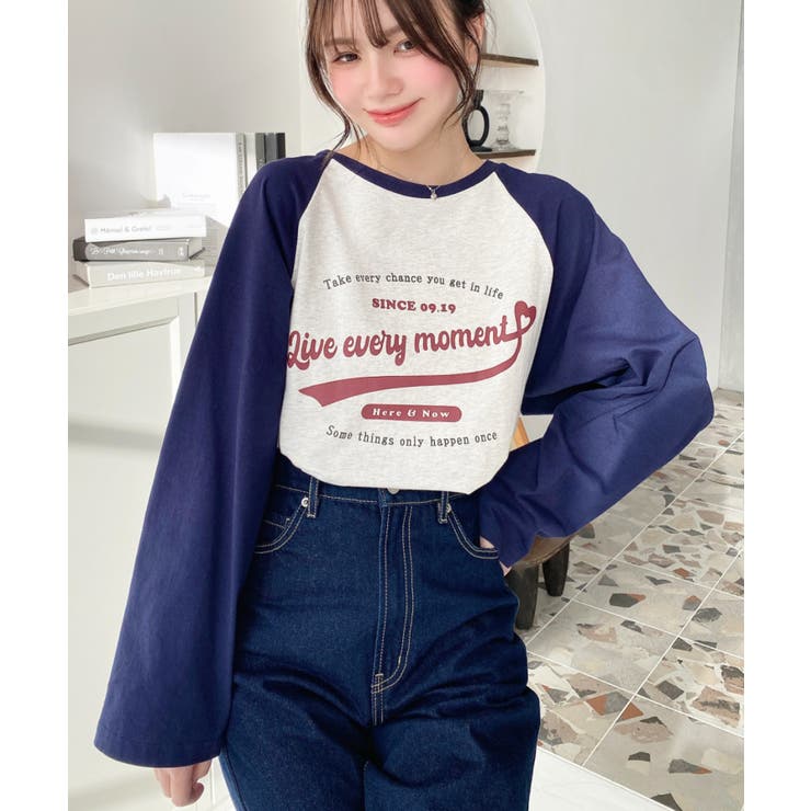 ラグランロゴプリントロンT 綿100％天竺 | moment+ | 詳細画像20 