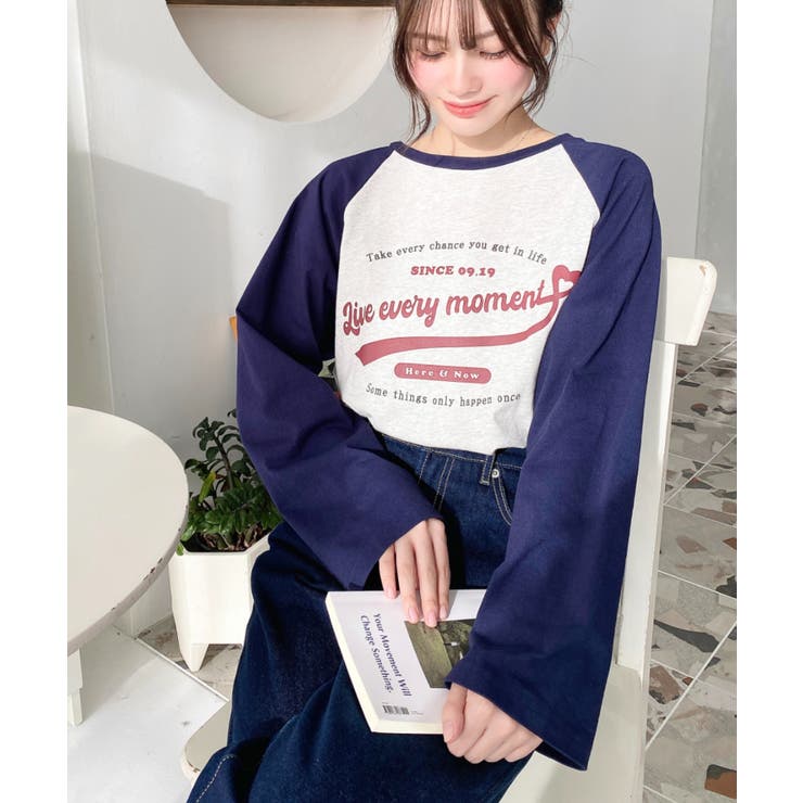 ラグランロゴプリントロンT 綿100％天竺 | moment+ | 詳細画像21 