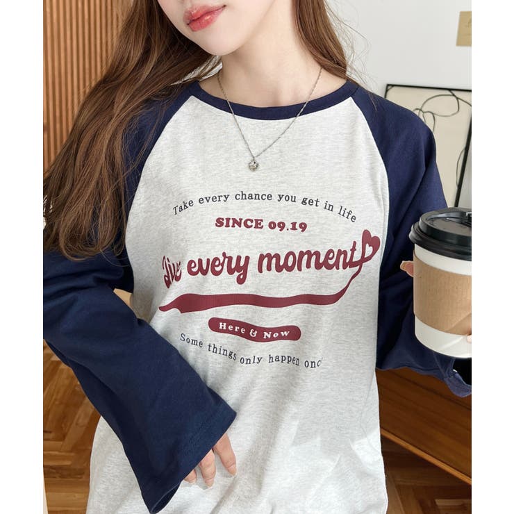 ラグランロゴプリントロンT 綿100％天竺 | moment+ | 詳細画像22 