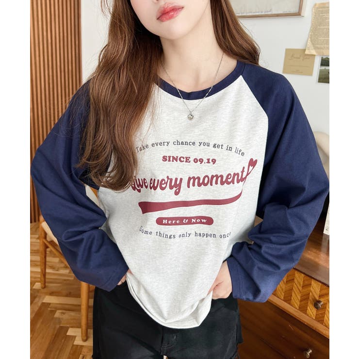 ラグランロゴプリントロンT 綿100％天竺 | moment+ | 詳細画像23 