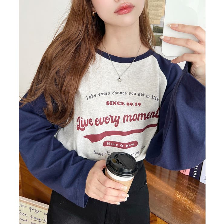 ラグランロゴプリントロンT 綿100％天竺 | moment+ | 詳細画像24 