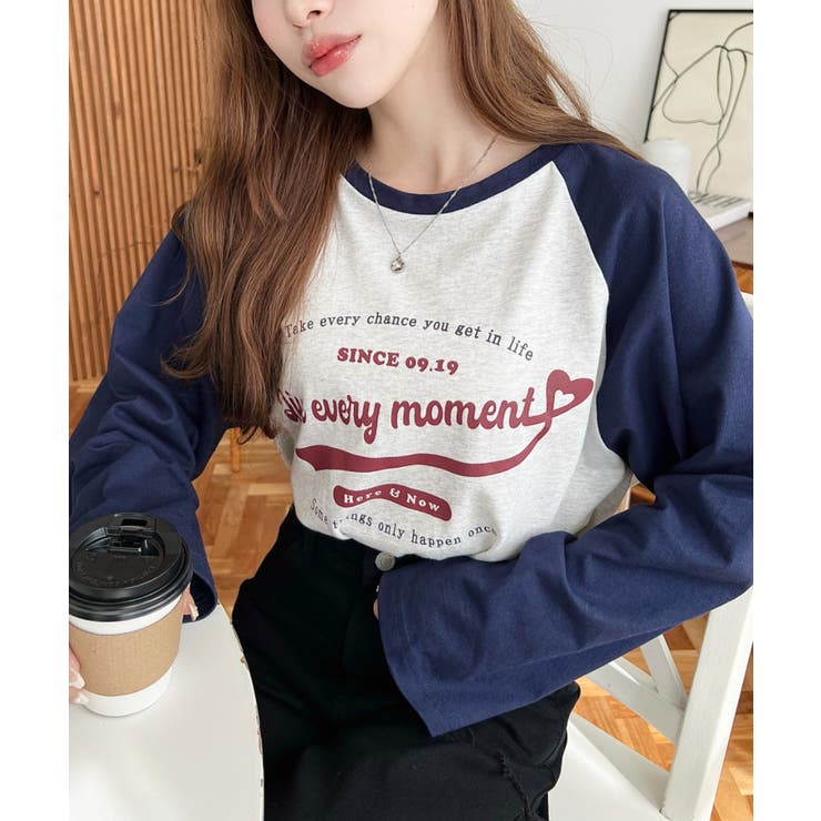 ラグランロゴプリントロンT 綿100％天竺 | moment+ | 詳細画像26 