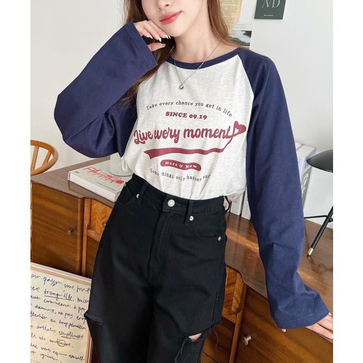 ラグランロゴプリントロンT 綿100％天竺 | moment+ | 詳細画像27 