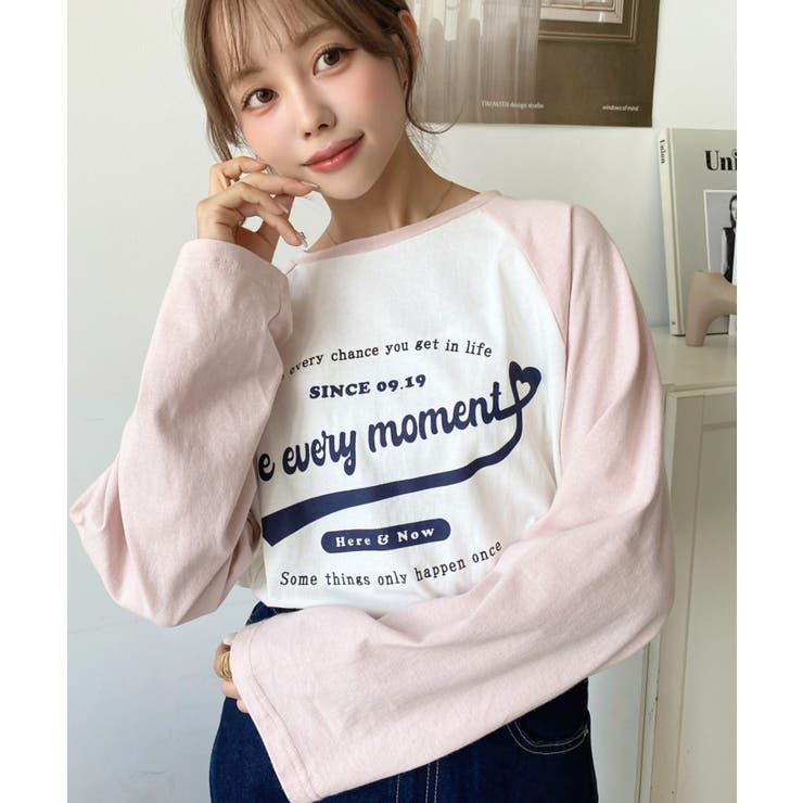 ラグランロゴプリントロンT 綿100％天竺 | moment+ | 詳細画像32 