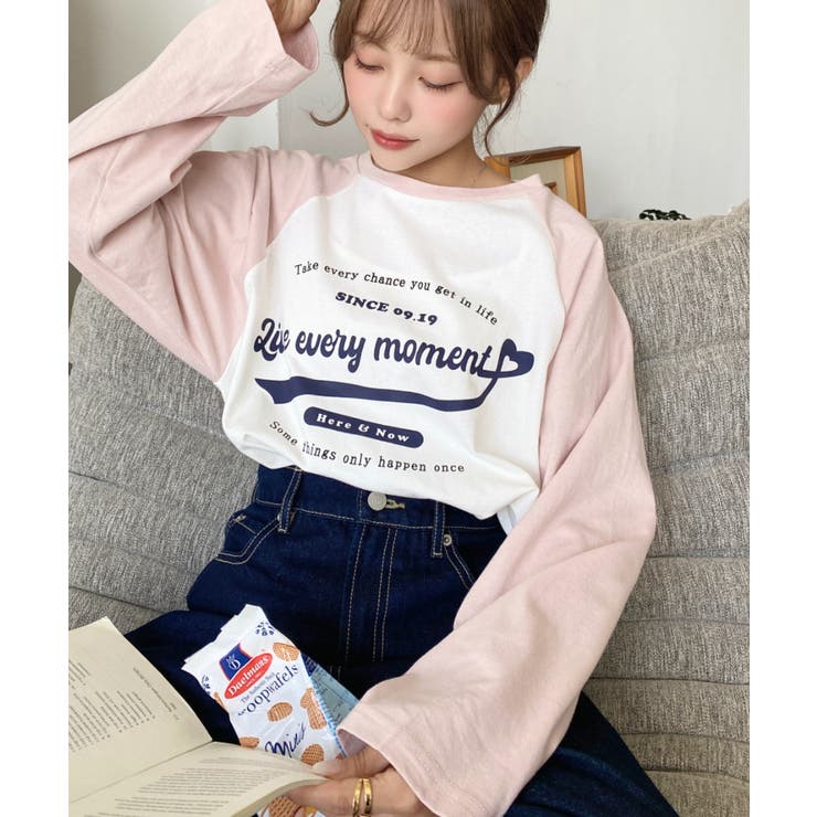 ラグランロゴプリントロンT 綿100％天竺 | moment+ | 詳細画像35 