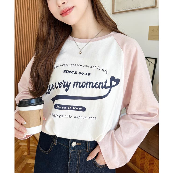 ラグランロゴプリントロンT 綿100％天竺 | moment+ | 詳細画像40 