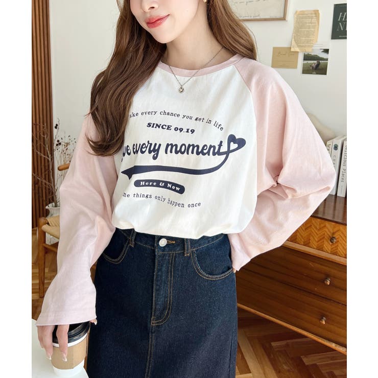 ラグランロゴプリントロンT 綿100％天竺 | moment+ | 詳細画像41 