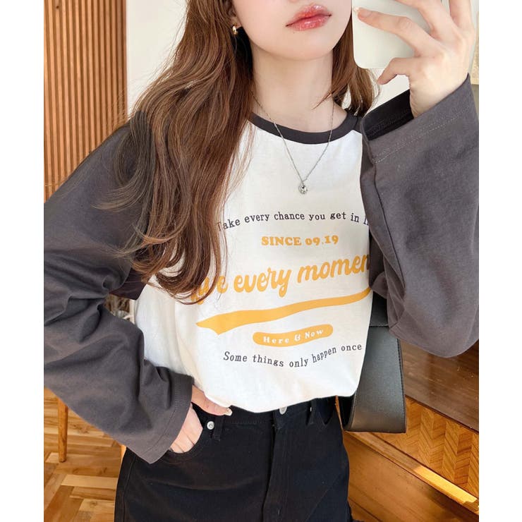 ラグランロゴプリントロンT 綿100％天竺 | moment+ | 詳細画像5 