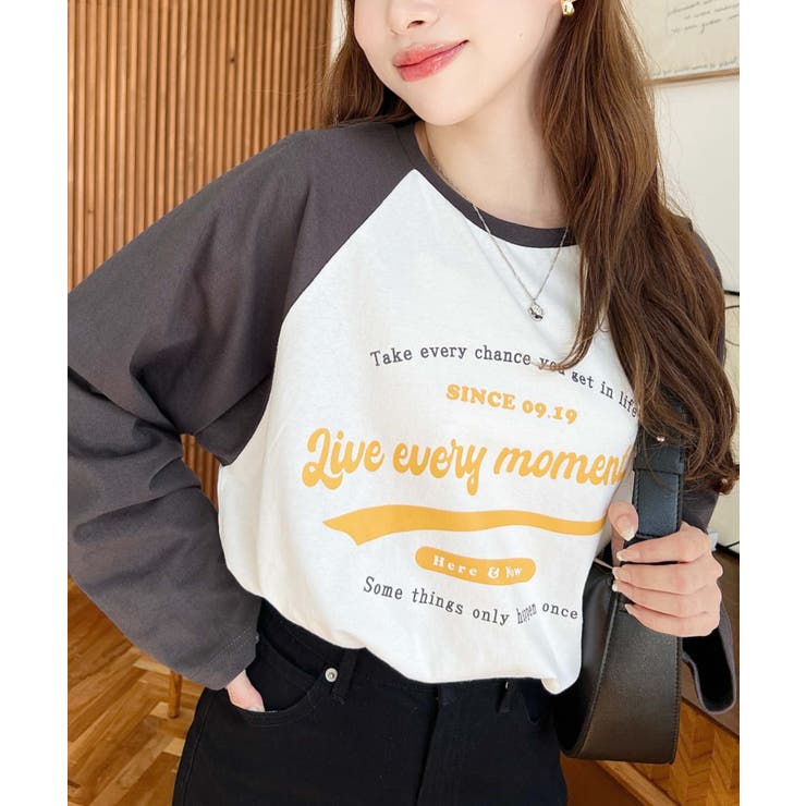 ラグランロゴプリントロンT 綿100％天竺 | moment+ | 詳細画像6 