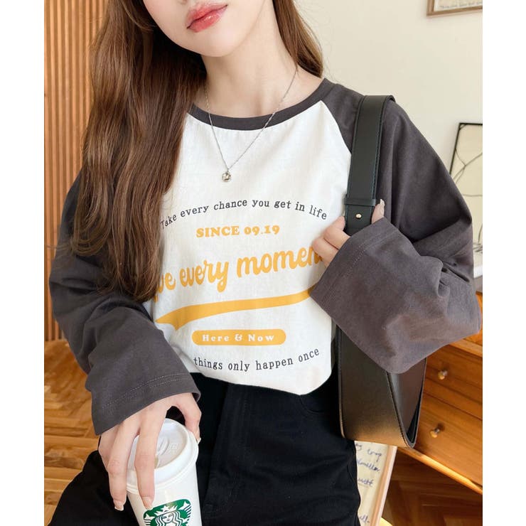 ラグランロゴプリントロンT 綿100％天竺 | moment+ | 詳細画像7 