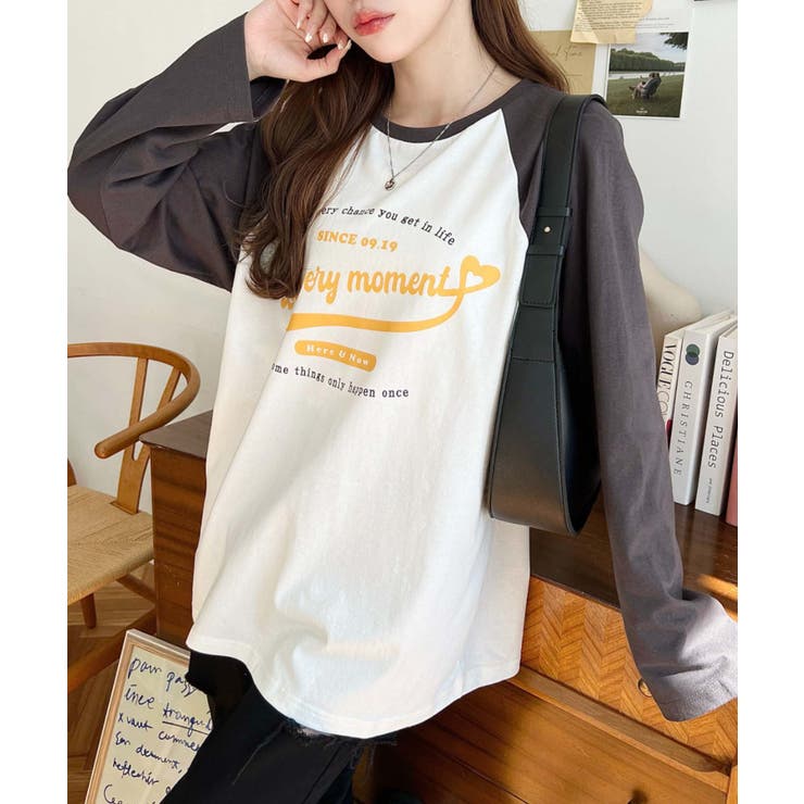 ラグランロゴプリントロンT 綿100％天竺 | moment+ | 詳細画像8 