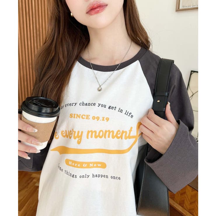 ラグランロゴプリントロンT 綿100％天竺 | moment+ | 詳細画像9 