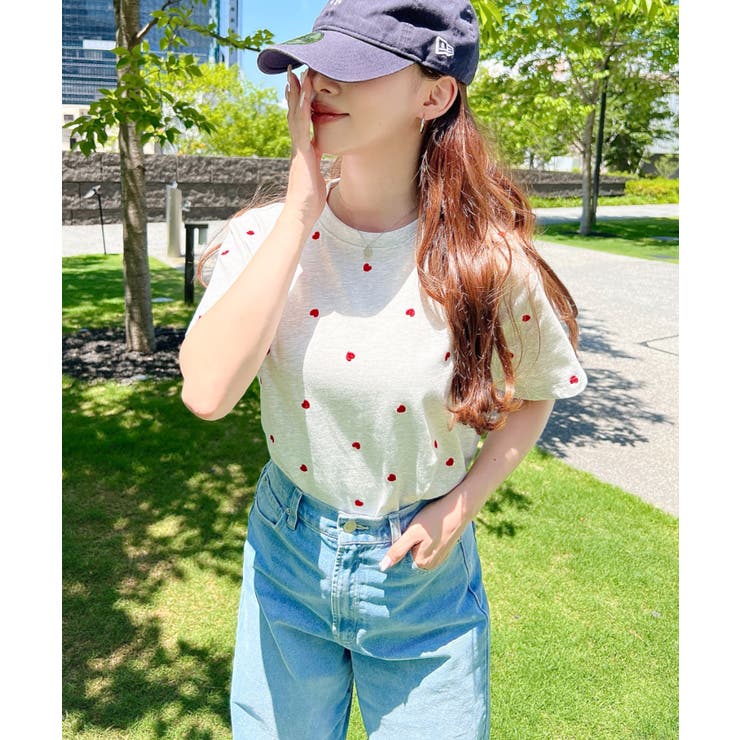 ハート刺繍半袖Tシャツ | moment+ | 詳細画像28 