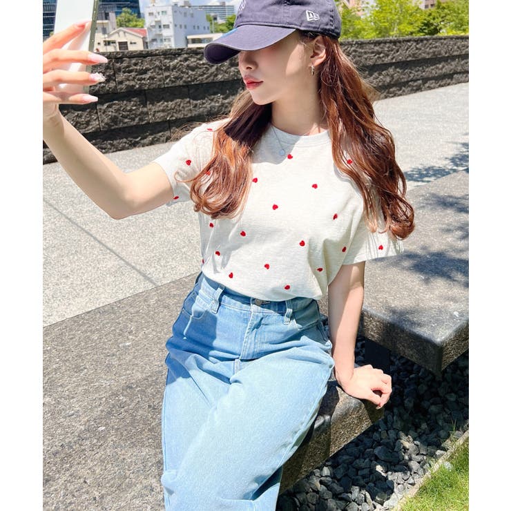 ハート刺繍半袖Tシャツ | moment+ | 詳細画像29 