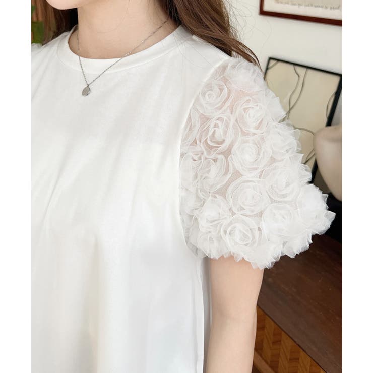 エムズグレイシー Tシャツ パフスリーブ プリント フラワー 半袖 38 白 89美品 M'S GRACY フラワー Tシャツ - メルカリ