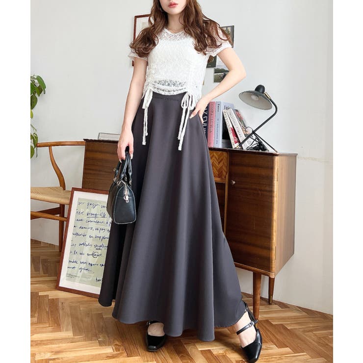 ドロスト半袖ストレッチレーストップス | moment+ | 詳細画像14 