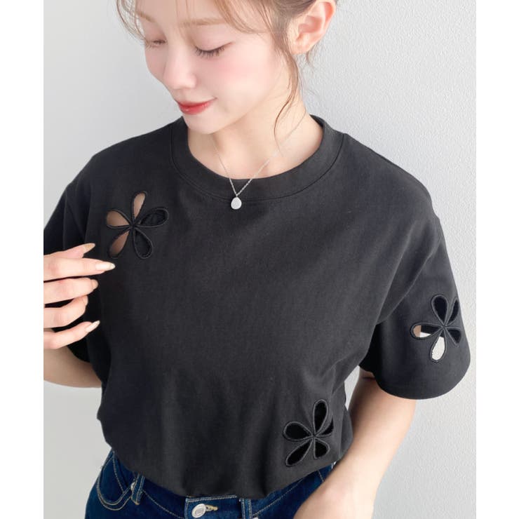 フラワー刺繍半袖Tシャツ | moment+ | 詳細画像22 