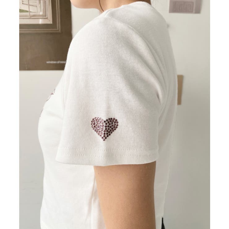 ラインストーンロゴ半袖チビTシャツ | moment+ | 詳細画像11 