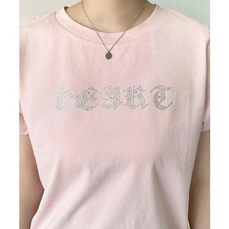 ラインストーンロゴ半袖Tシャツ | moment+ | 詳細画像13 