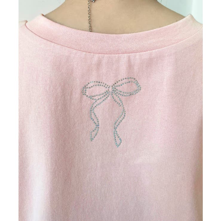 ラインストーンロゴ半袖Tシャツ | moment+ | 詳細画像14 