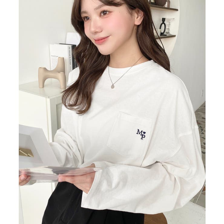 ワンポイント刺繍ポケットロンT | moment+ | 詳細画像10 