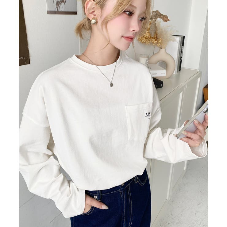 ワンポイント刺繍ポケットロンT | moment+ | 詳細画像16 