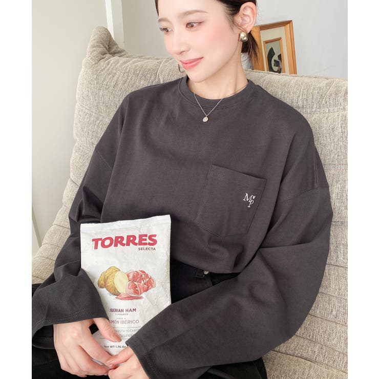 ワンポイント刺繍ポケットロンT | moment+ | 詳細画像36 