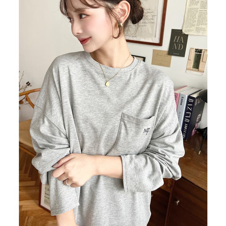 ワンポイント刺繍ポケットロンT | moment+ | 詳細画像41 