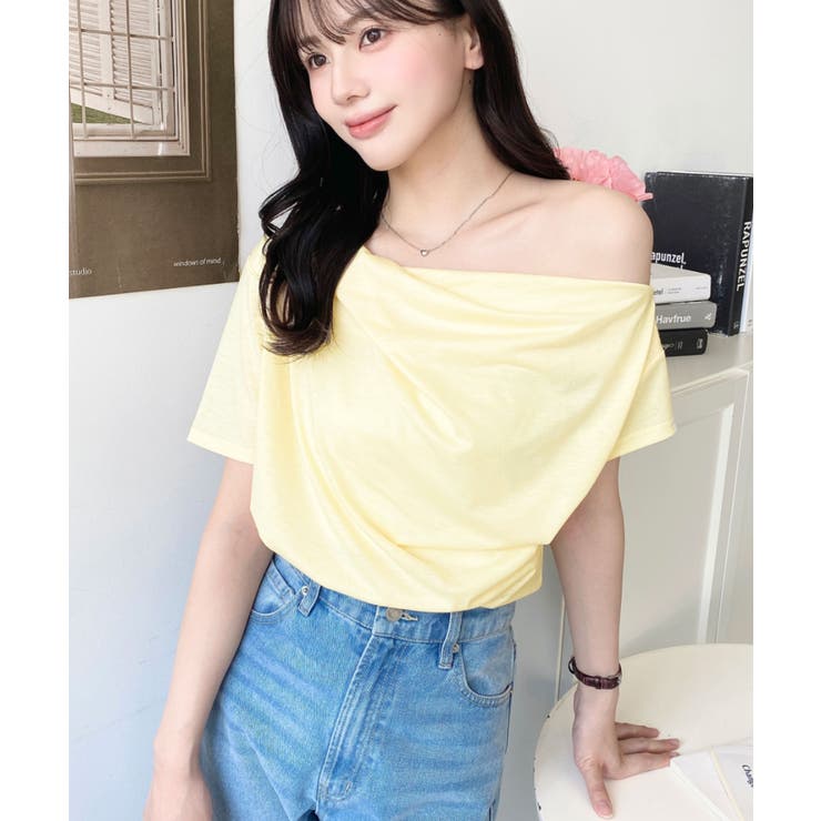 フレンチスリーブワンショルドレープカットソー | moment+ | 詳細画像14 