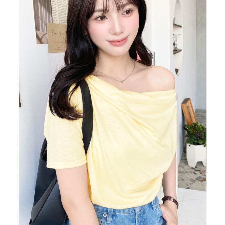 フレンチスリーブワンショルドレープカットソー | moment+ | 詳細画像18 