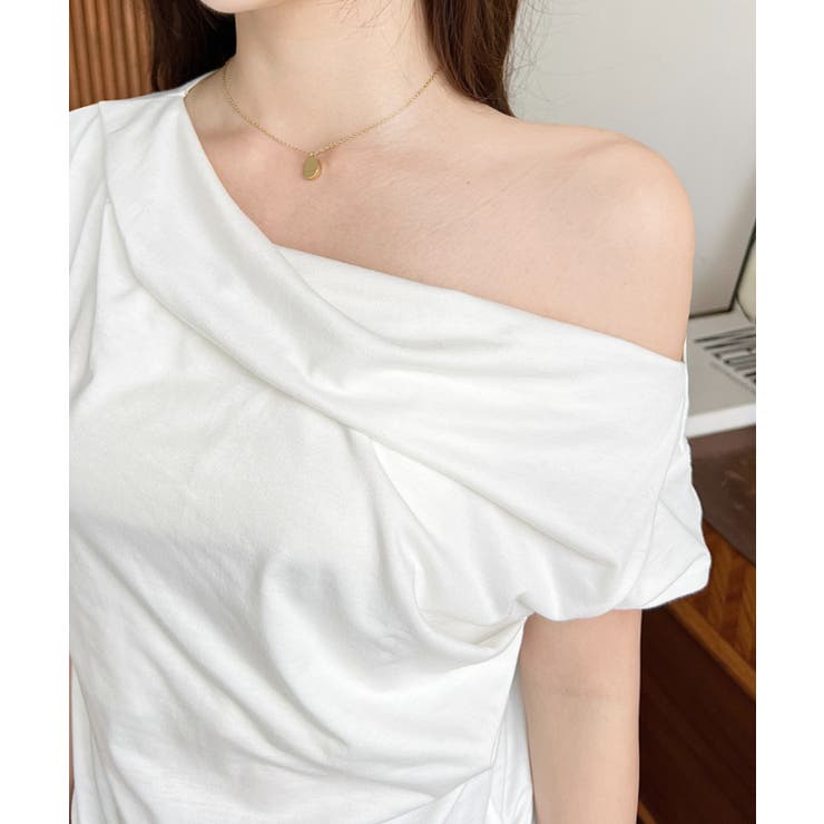 フレンチスリーブワンショルドレープカットソー | moment+ | 詳細画像6 