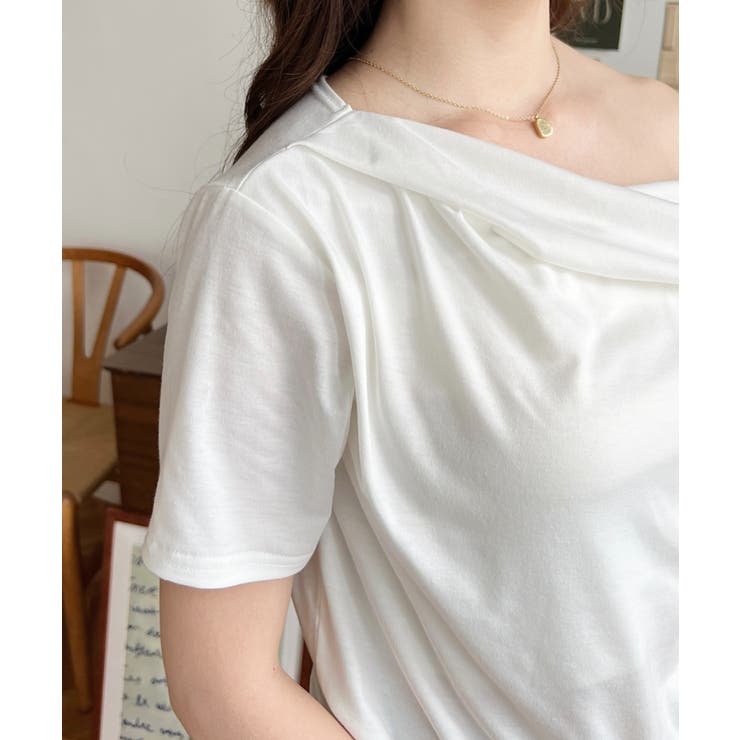 フレンチスリーブワンショルドレープカットソー | moment+ | 詳細画像7 