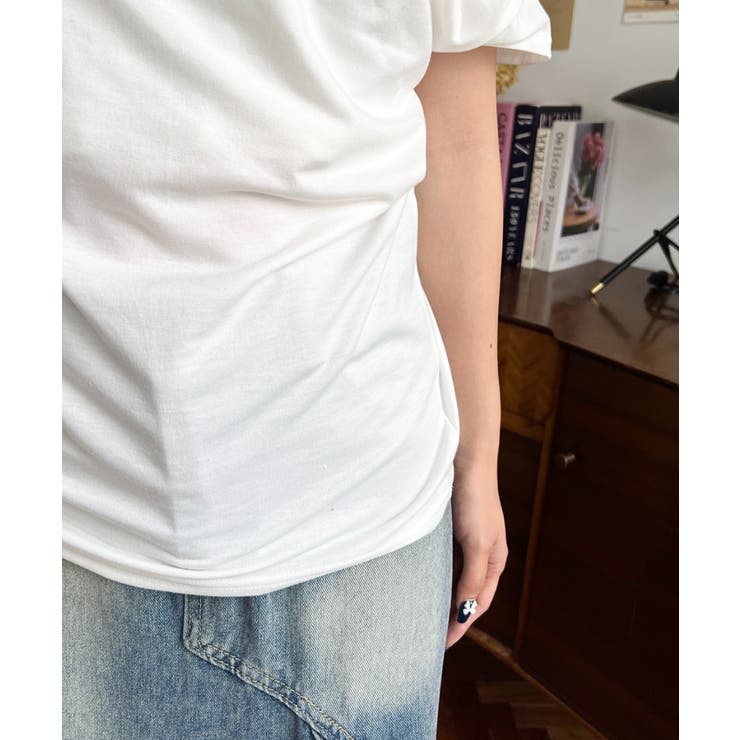 フレンチスリーブワンショルドレープカットソー | moment+ | 詳細画像8 