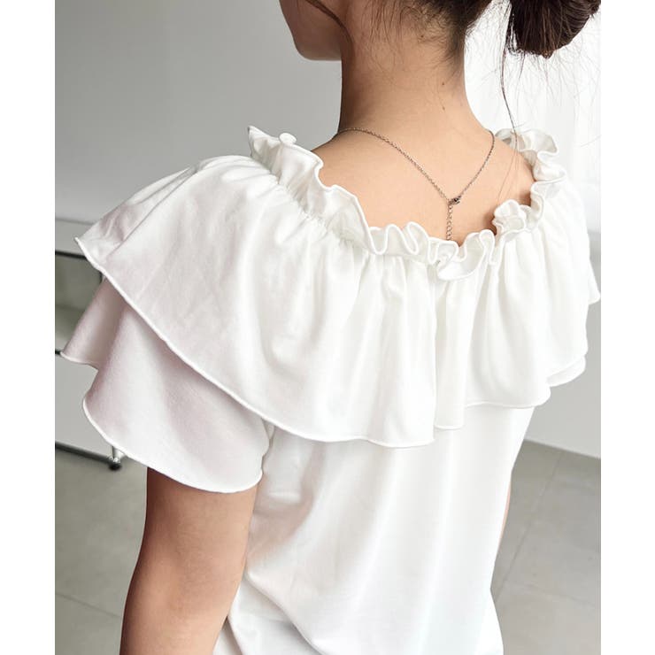 マルチウェイオフショルクロスフリルTシャツ | moment+ | 詳細画像10 