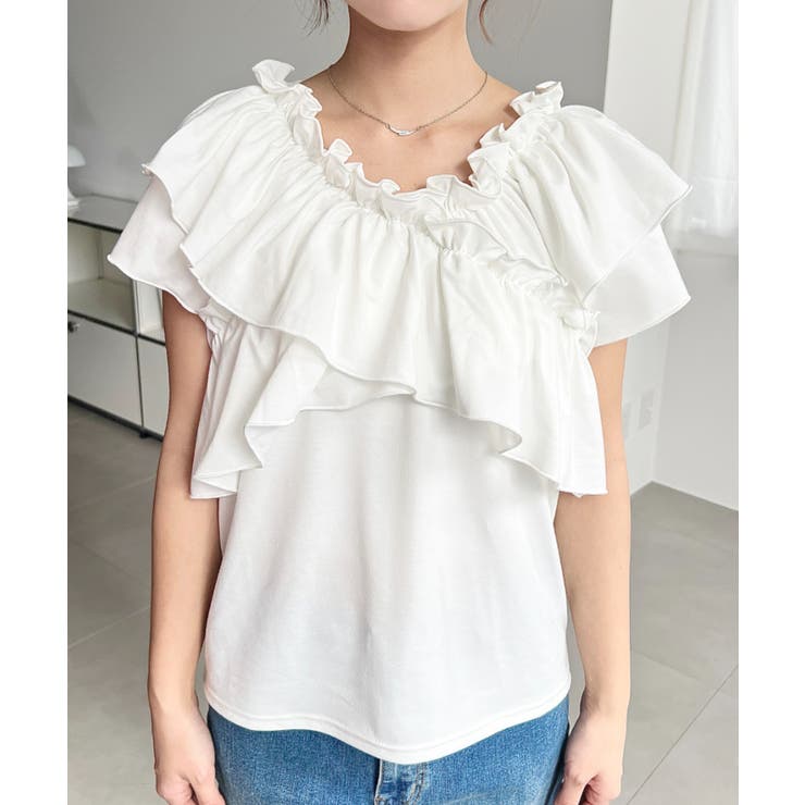 マルチウェイオフショルクロスフリルTシャツ | moment+ | 詳細画像11 