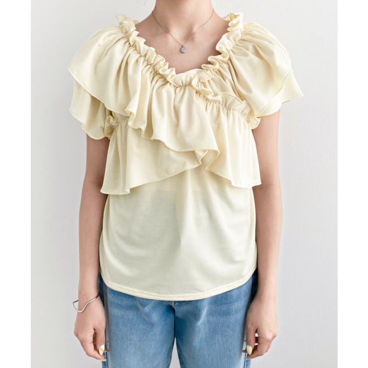 マルチウェイオフショルクロスフリルTシャツ | moment+ | 詳細画像22 