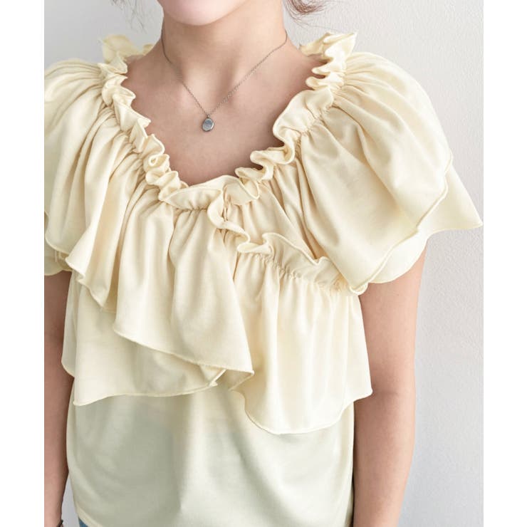 マルチウェイオフショルクロスフリルTシャツ | moment+ | 詳細画像23 