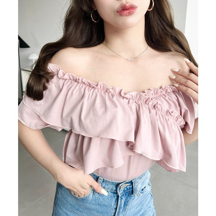 マルチウェイオフショルクロスフリルTシャツ | moment+ | 詳細画像26 