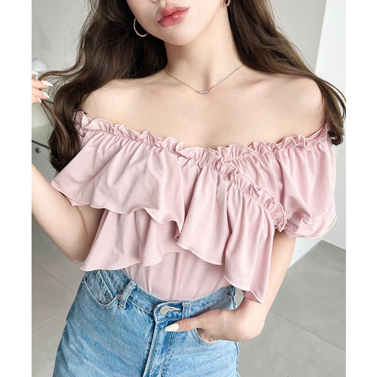 マルチウェイオフショルクロスフリルTシャツ | moment+ | 詳細画像27 