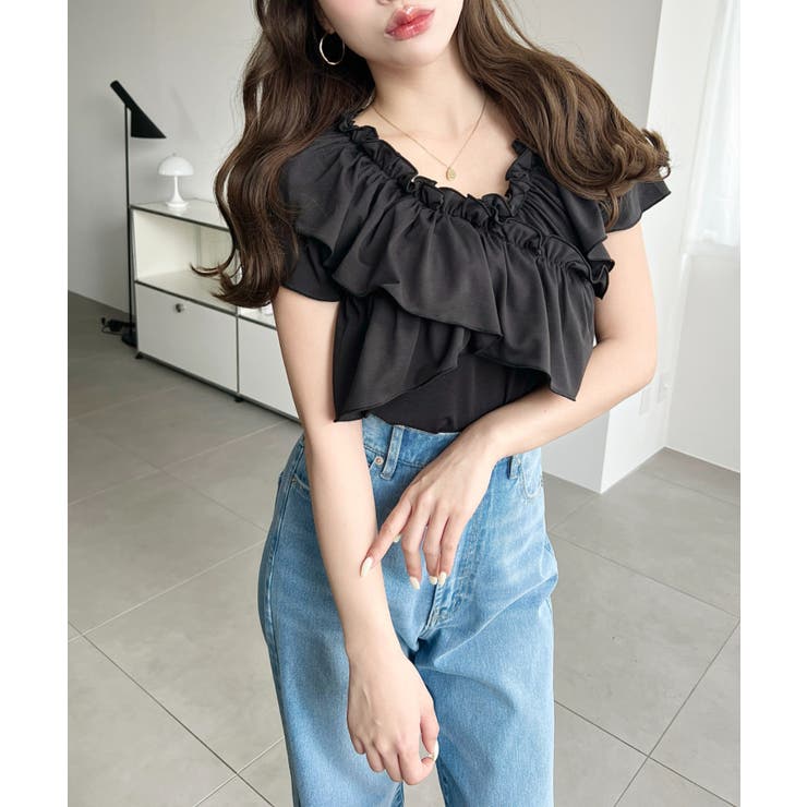 マルチウェイオフショルクロスフリルTシャツ | moment+ | 詳細画像29 