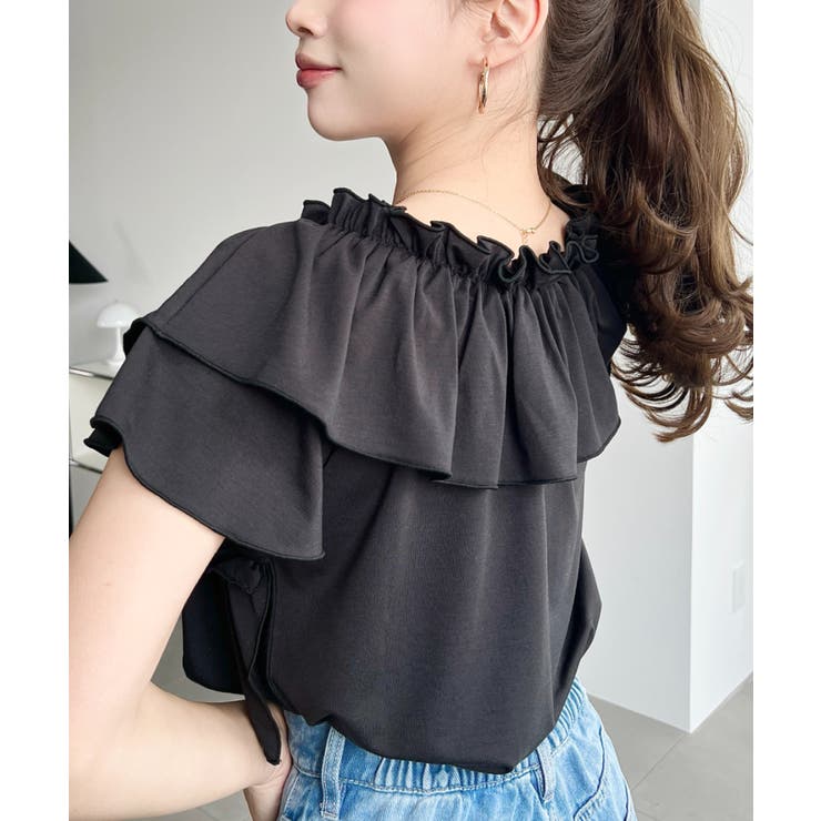 マルチウェイオフショルクロスフリルTシャツ | moment+ | 詳細画像34 