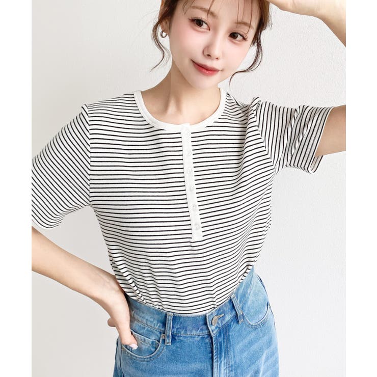 ＼カジュアルTの定番！／ヘンリーネックボーダー半袖Tシャツ | moment+ | 詳細画像17 