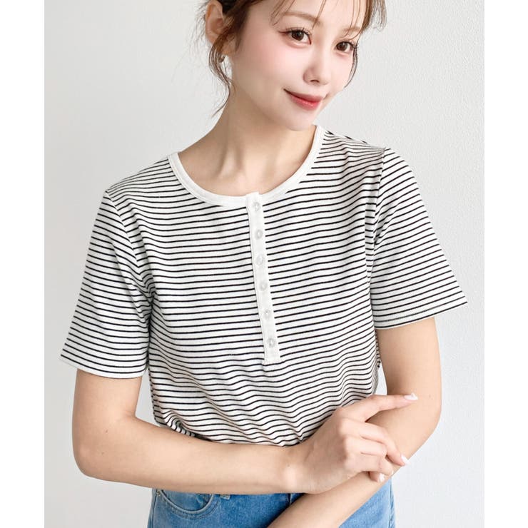 ＼カジュアルTの定番！／ヘンリーネックボーダー半袖Tシャツ | moment+ | 詳細画像18 