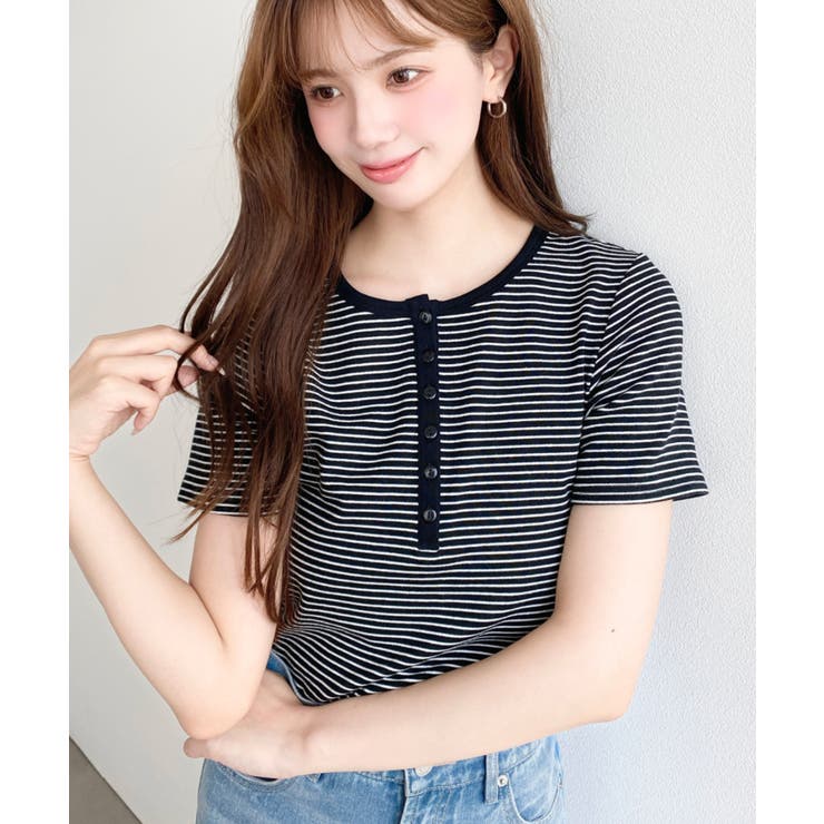 ＼カジュアルTの定番！／ヘンリーネックボーダー半袖Tシャツ | moment+ | 詳細画像20 