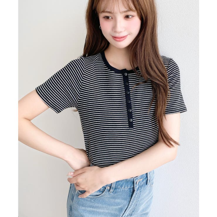 ＼カジュアルTの定番！／ヘンリーネックボーダー半袖Tシャツ | moment+ | 詳細画像23 