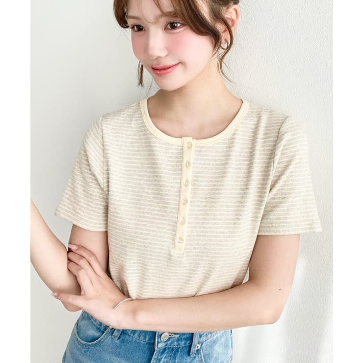 ＼カジュアルTの定番！／ヘンリーネックボーダー半袖Tシャツ | moment+ | 詳細画像30 