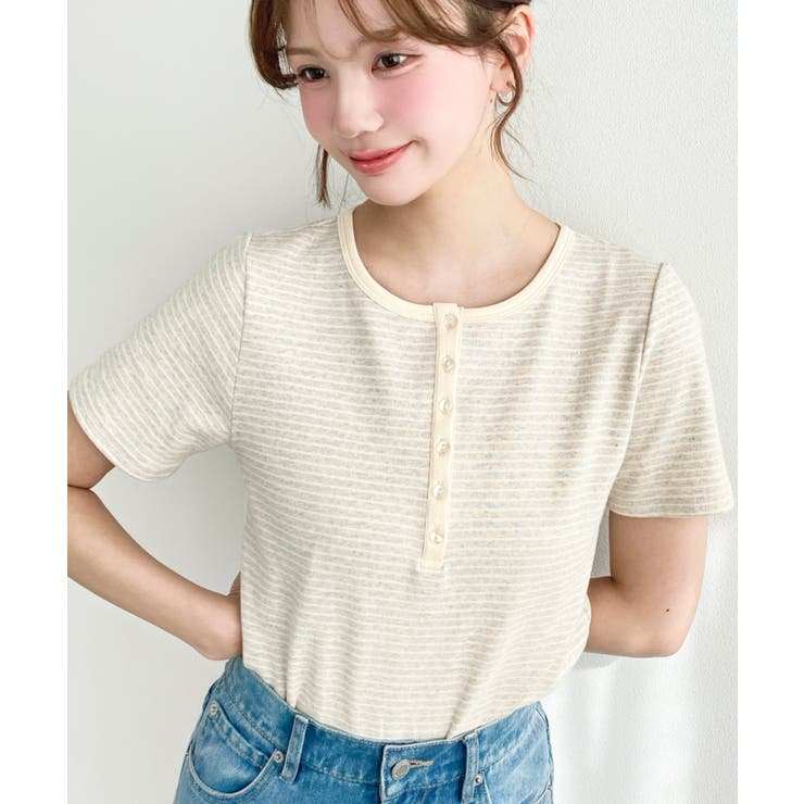 ＼カジュアルTの定番！／ヘンリーネックボーダー半袖Tシャツ | moment+ | 詳細画像32 