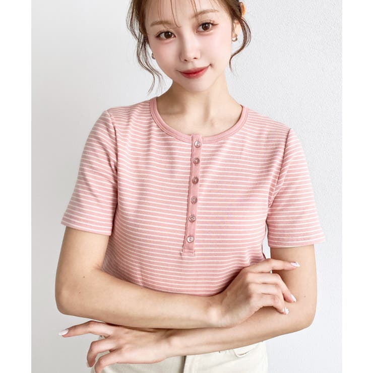 ＼カジュアルTの定番！／ヘンリーネックボーダー半袖Tシャツ | moment+ | 詳細画像54 