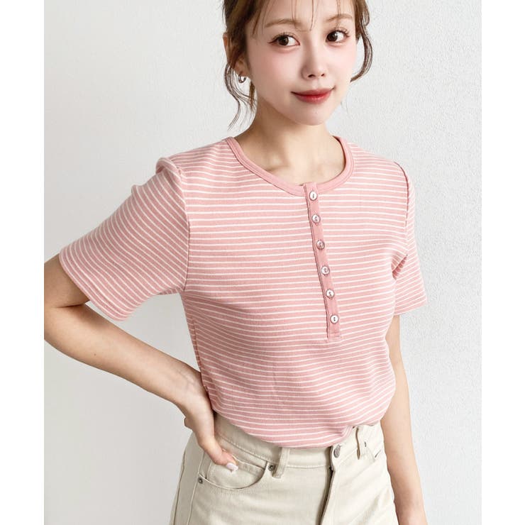 ＼カジュアルTの定番！／ヘンリーネックボーダー半袖Tシャツ | moment+ | 詳細画像55 